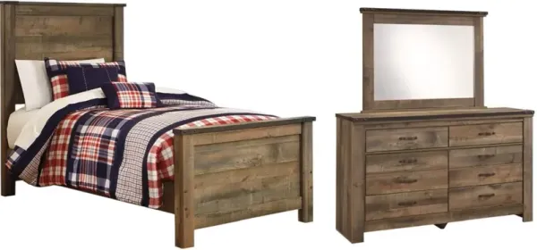Signature Design by AshleyÂ® Trinell 3-Piece Brown Twin Panel Bed Set