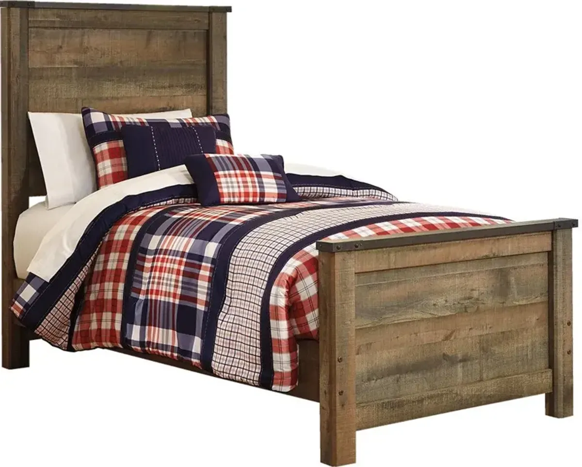 Signature Design by AshleyÂ® Trinell 4-Piece Brown Twin Panel Bed Set