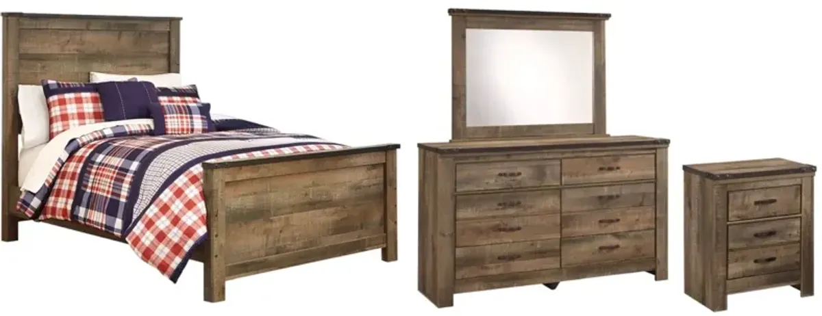 Signature Design by AshleyÂ® Trinell 4-Piece Brown Full Panel Bed Set