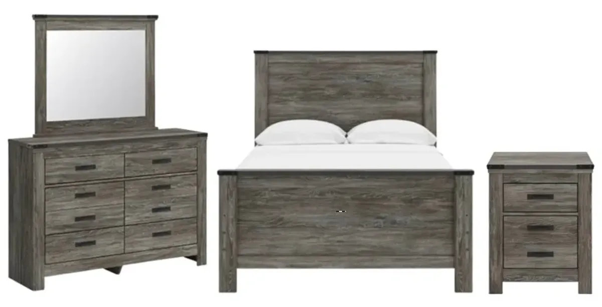 Signature Design by AshleyÂ® Frandern 4-Piece Black/Gray Full Panel Bedroom Set