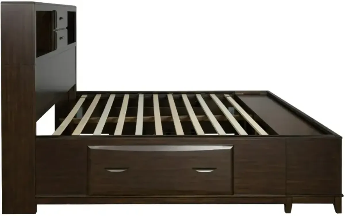 BenchcraftÂ® Vanmore Dark Brown Queen Storage Panel Bed