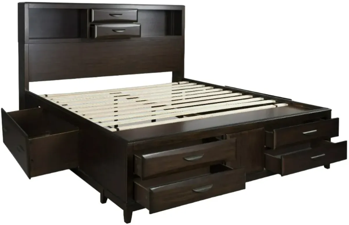 BenchcraftÂ® Vanmore Dark Brown Queen Storage Panel Bed
