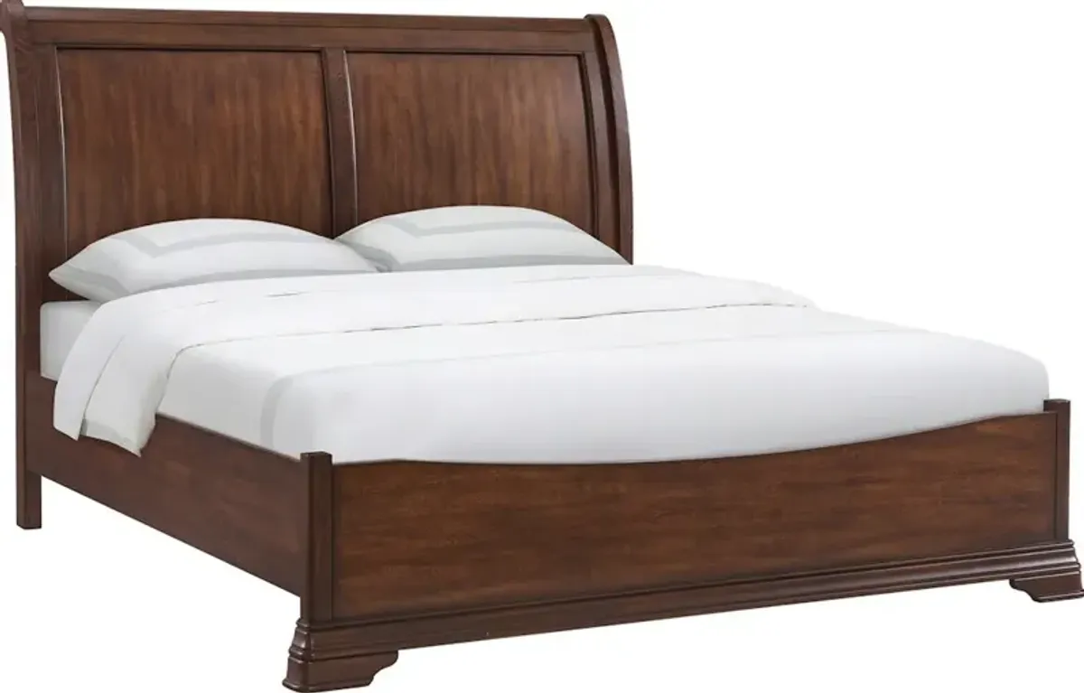 Elements International Phillipe 4-Piece Cherry King Bedroom Set