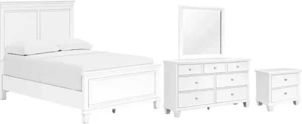 Signature Design by AshleyÂ® Fortman 4-Piece White Full Panel Bedroom Set