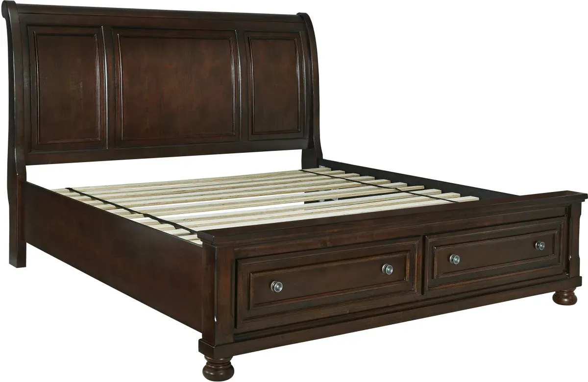 MillenniumÂ® by AshleyÂ® Porter Rustic Brown King Sleigh Storage Bed