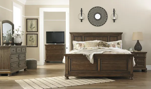 Signature Design by AshleyÂ® Flynnter 4-Piece Medium Brown Queen Bedroom Set
