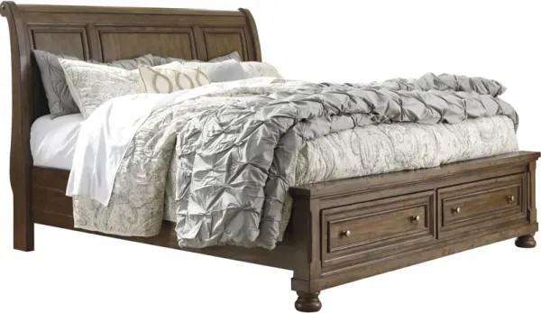 Signature Design by AshleyÂ® Flynnter Medium Brown Queen Sleigh Storage Bed