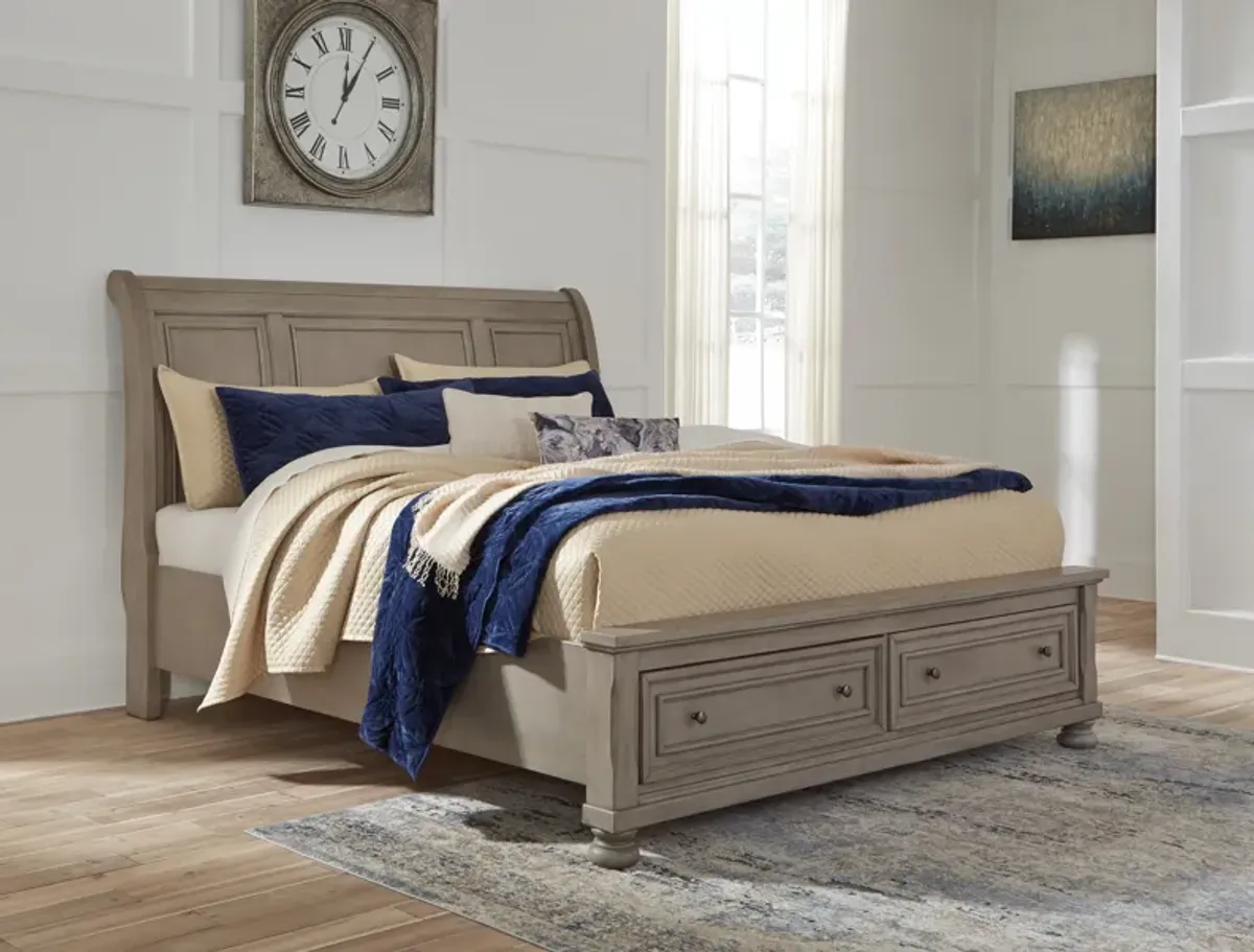 Signature Design by AshleyÂ® Lettner Light Gray Queen 2-Drawer Sleigh Bed