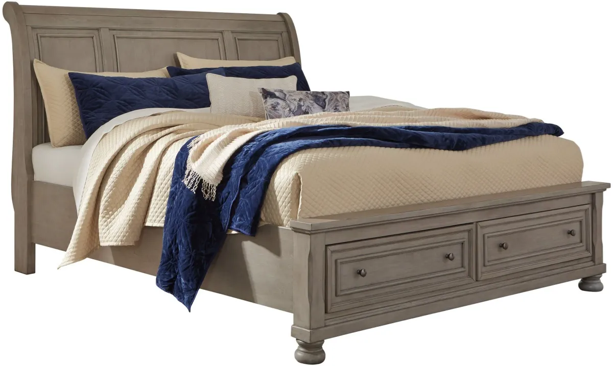 Signature Design by AshleyÂ® Lettner Light Gray Queen 2-Drawer Sleigh Bed
