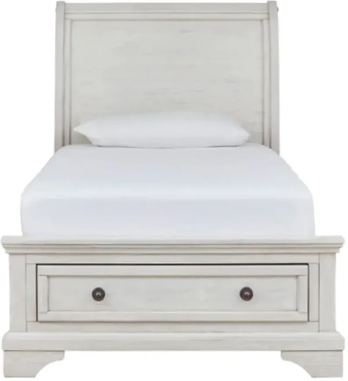 Signature Design by AshleyÂ® Robbinsdale Antique White Twin Sleigh Storage Bed