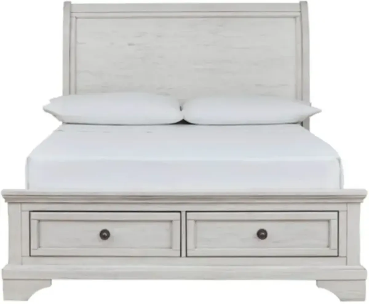 Signature Design by AshleyÂ® Robbinsdale Antique White Full Sleigh Storage Bed