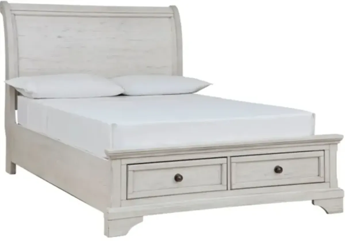 Signature Design by AshleyÂ® Robbinsdale Antique White Full Sleigh Storage Bed