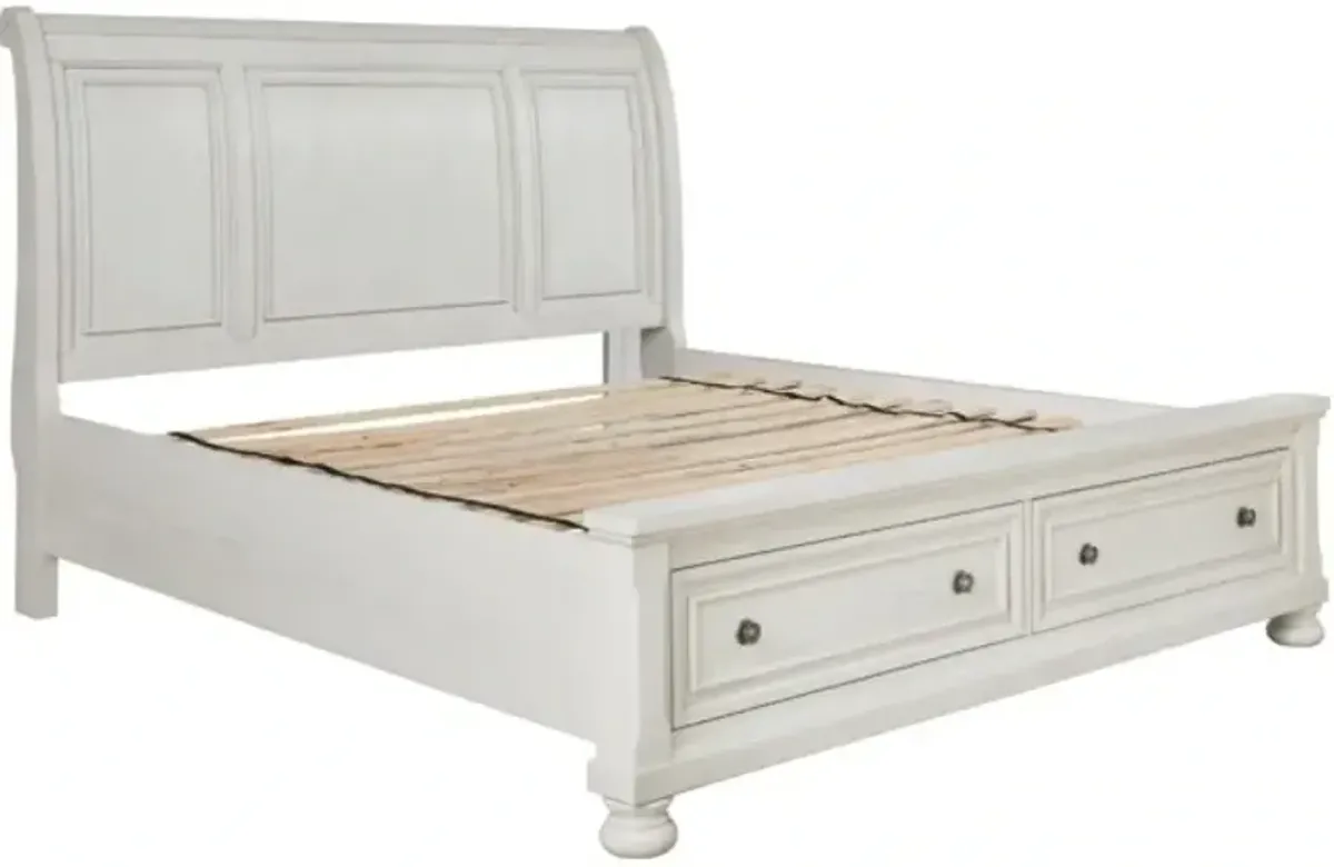 Signature Design by AshleyÂ® Robbinsdale Antique White Queen Sleigh Storage Bed