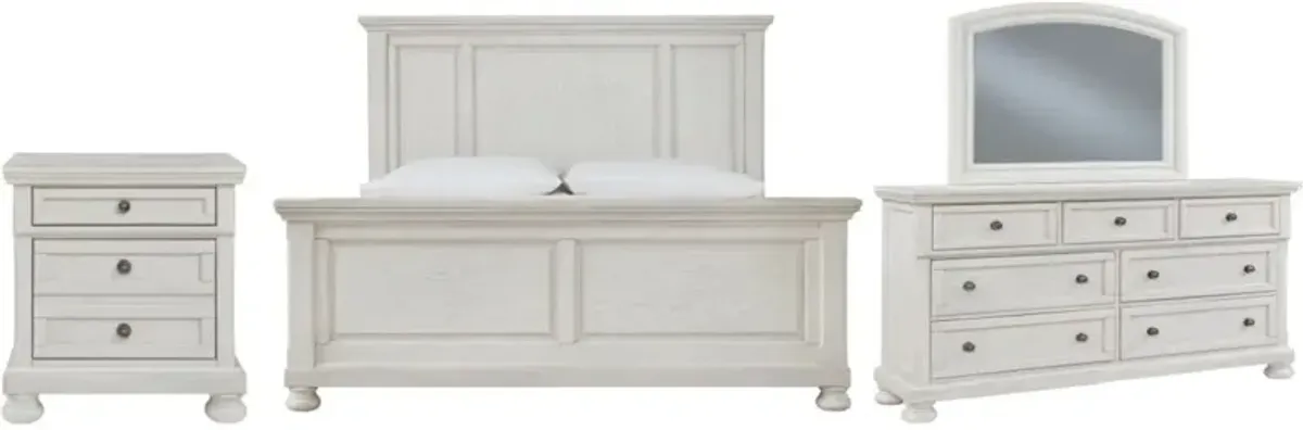 Signature Design by AshleyÂ® Robbinsdale 4-Piece Antique White King Bedroom Set