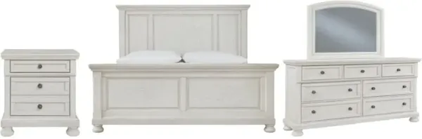 Signature Design by AshleyÂ® Robbinsdale 4-Piece Antique White King Bedroom Set
