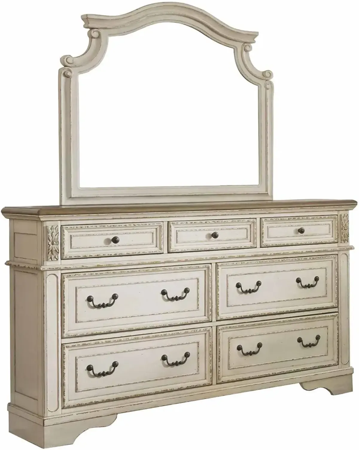 Signature Design by AshleyÂ® Realyn 3-Piece Chipped White King Sleigh Bedroom Set
