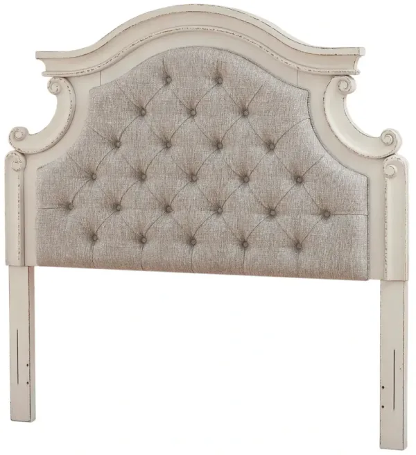 Signature Design by AshleyÂ® Realyn Beige/Chipped White Full Upholstered Panel Headboard