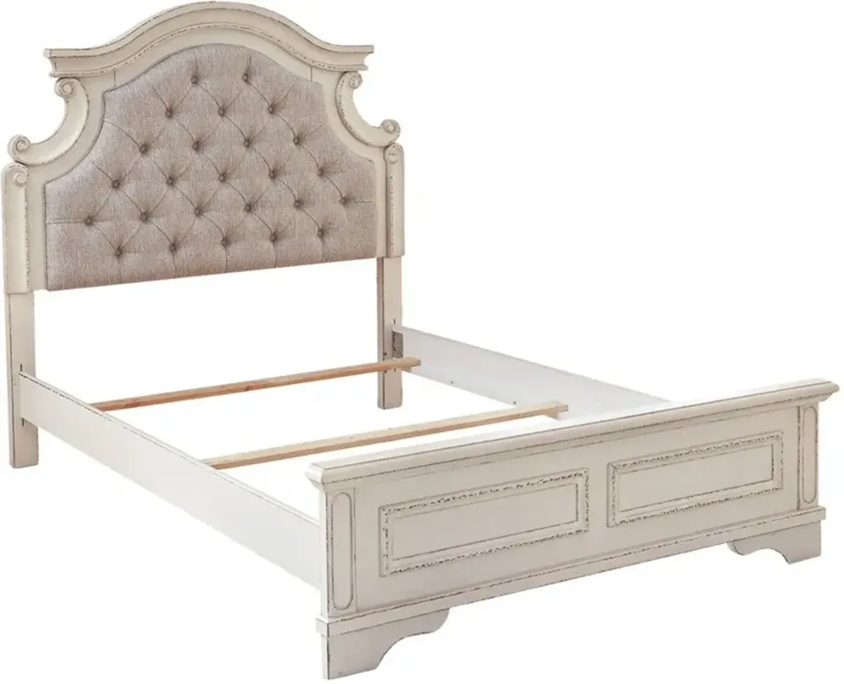 Signature Design by AshleyÂ® Realyn Chipped White Full Upholstered Panel Bed