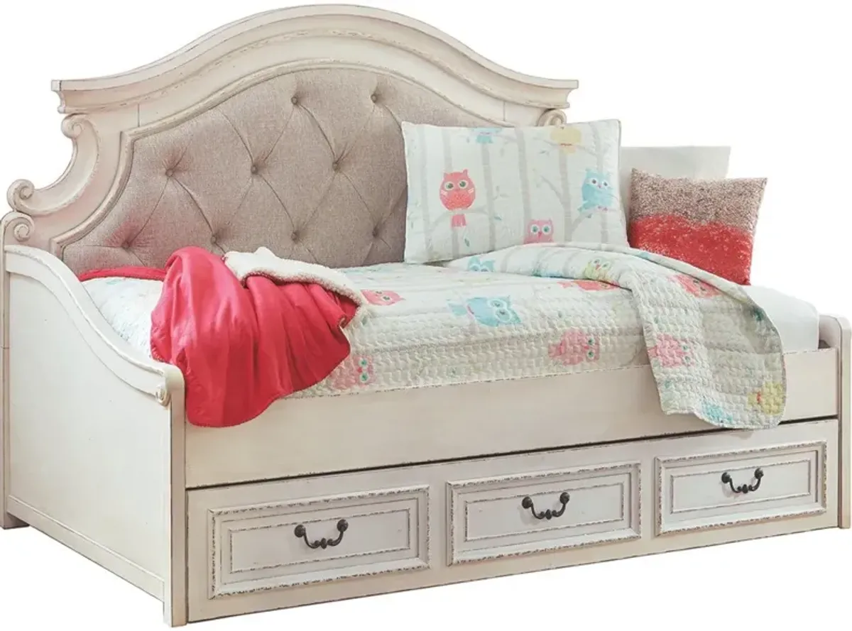 Signature Design by AshleyÂ® Realyn Chipped White Youth Twin Storage Daybed