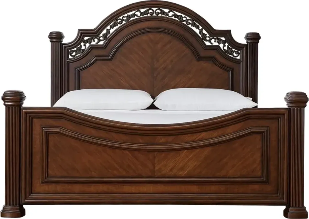 Signature Design by AshleyÂ® Lavinton Brown Queen Poster Bed
