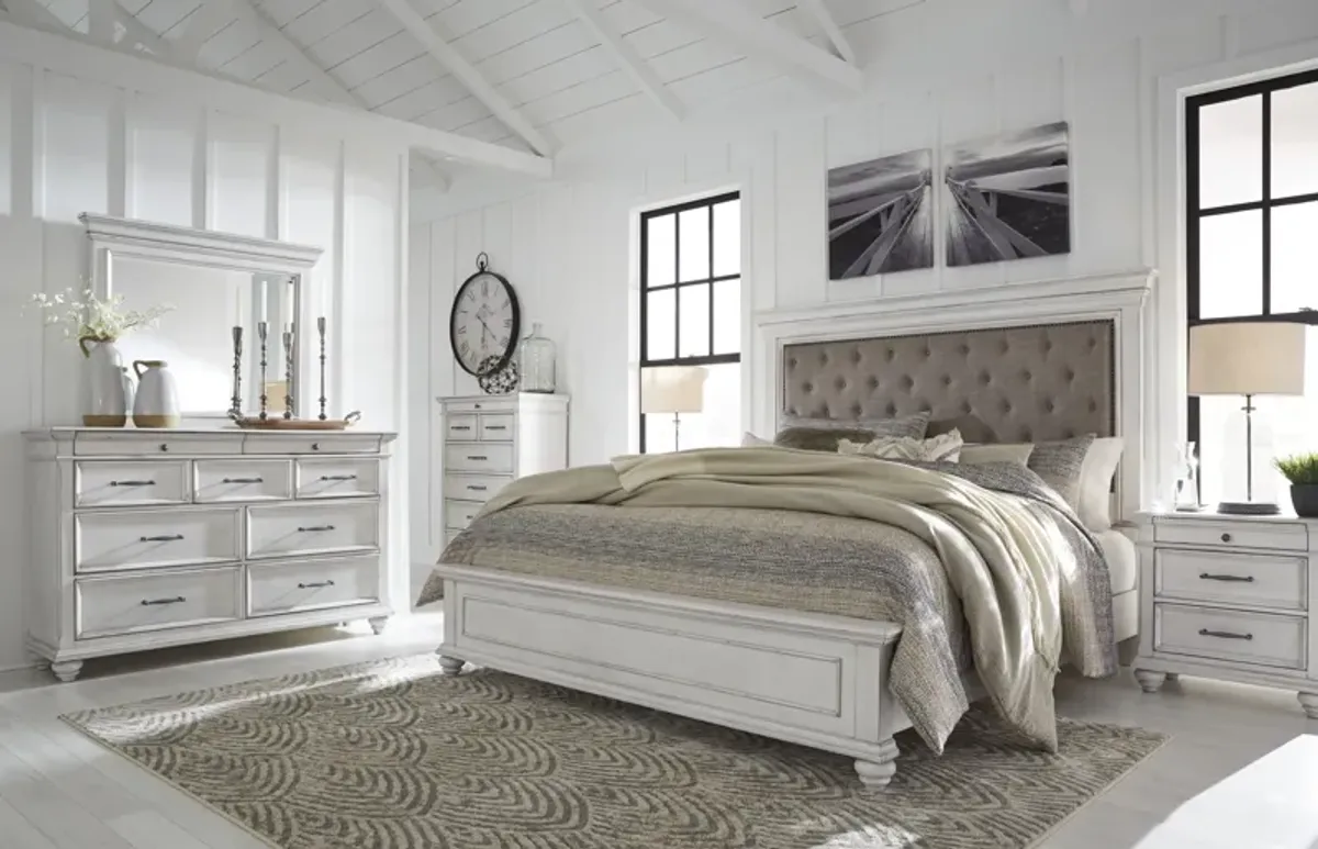 BenchcraftÂ® Kanwyn 4-Piece Whitewash King Bedroom Set