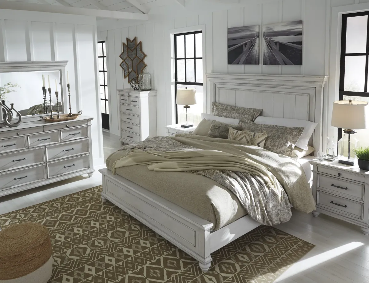 BenchcraftÂ® Kanwyn 4-Piece Whitewash Queen Bedroom Set