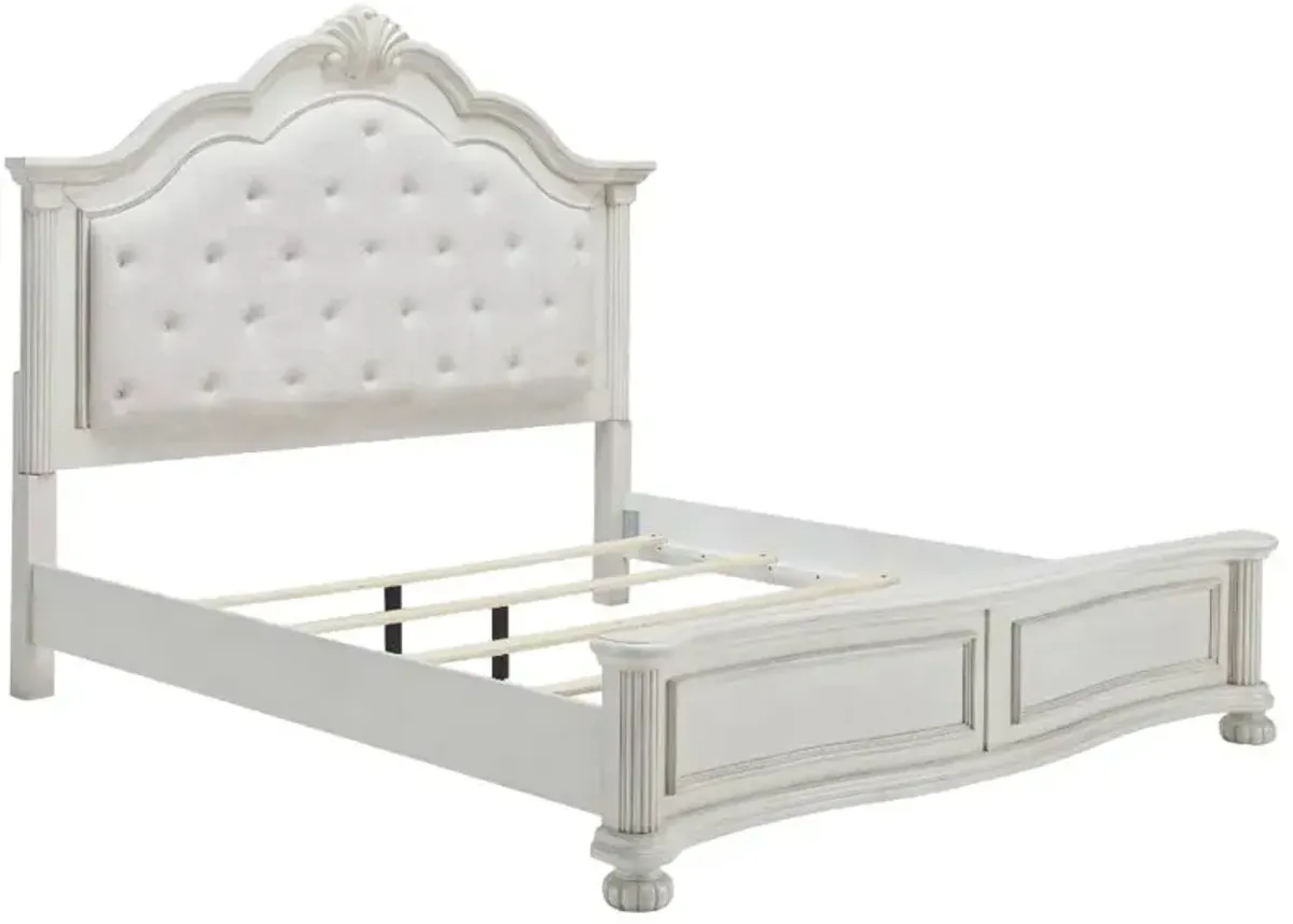 BenchcraftÂ® Montelaine Antique White Queen Upholstered Panel Bed
