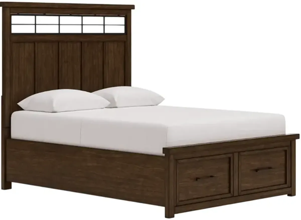 Signature Design by AshleyÂ® Taffenbrook Medium Brown Queen Storage Panel Bed