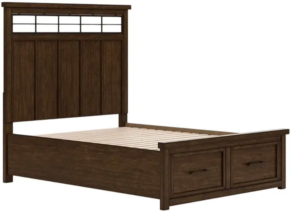 Signature Design by AshleyÂ® Taffenbrook Medium Brown Queen Storage Panel Bed