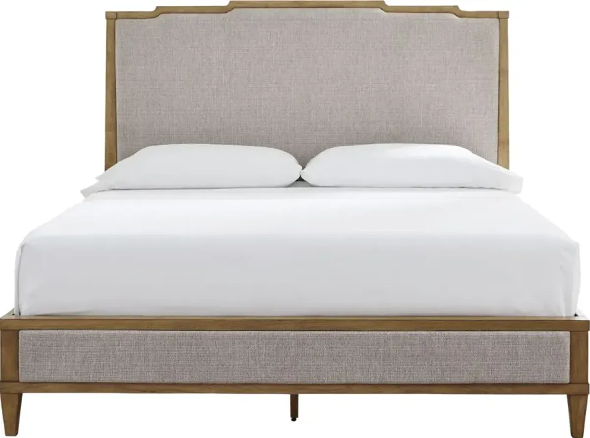 Signature Design by AshleyÂ® Sharlance Light Brown Queen Upholstered Panel Bed