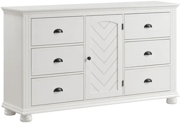 Elements International Kona White Dresser