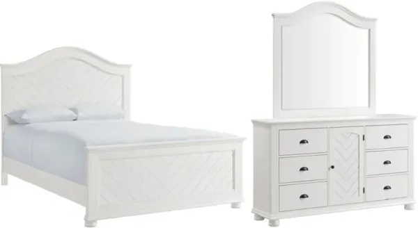 Elements International Kona 3-Piece White Queen Bed Set