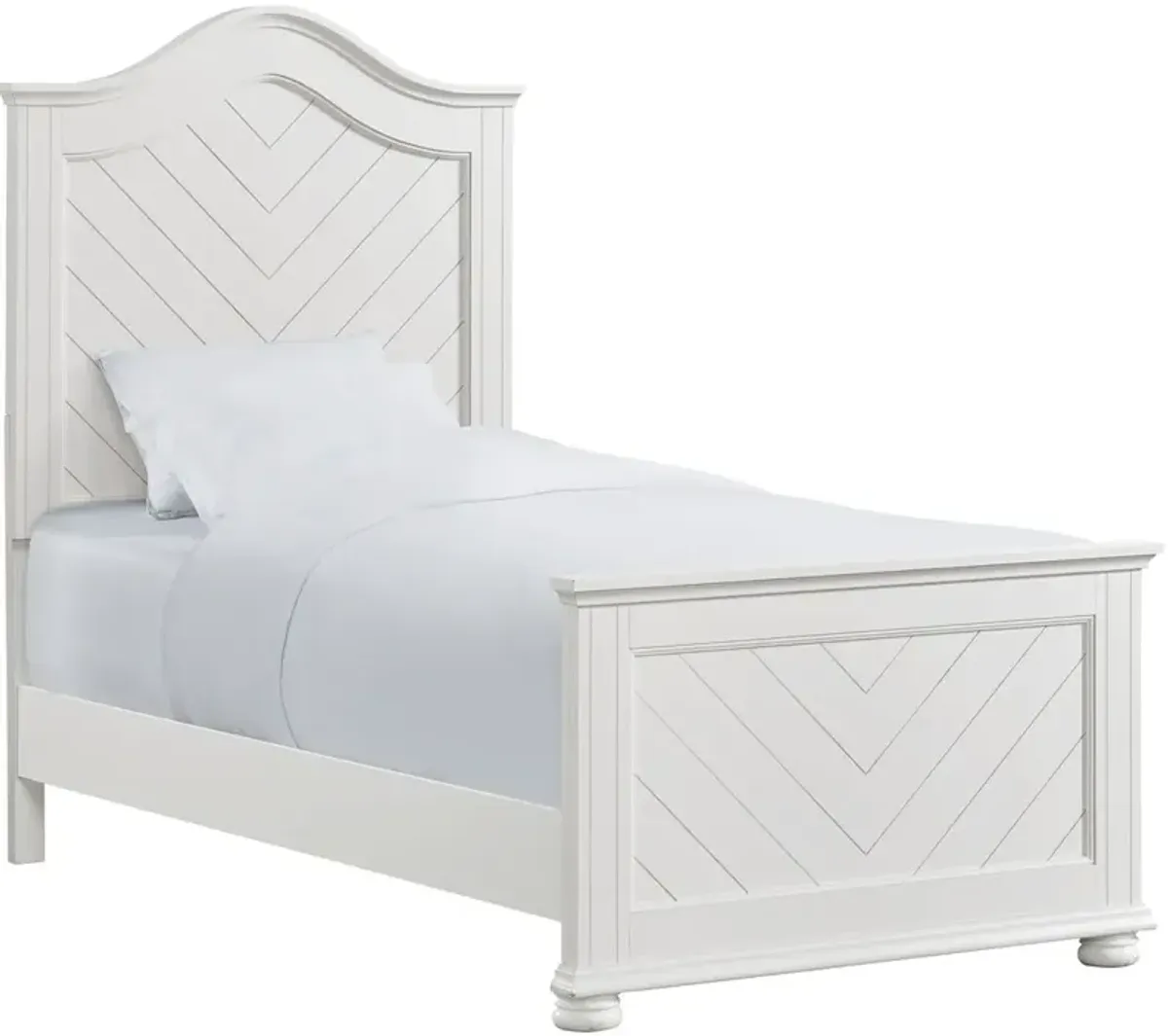 Elements International Kona 4-Piece White Twin Bedroom Set