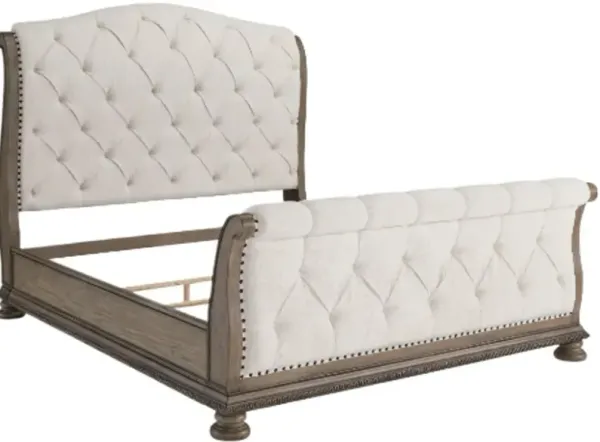 Signature Design by AshleyÂ® Ardenfield Beige/Light Brown Queen Upholstered Sleigh Bed