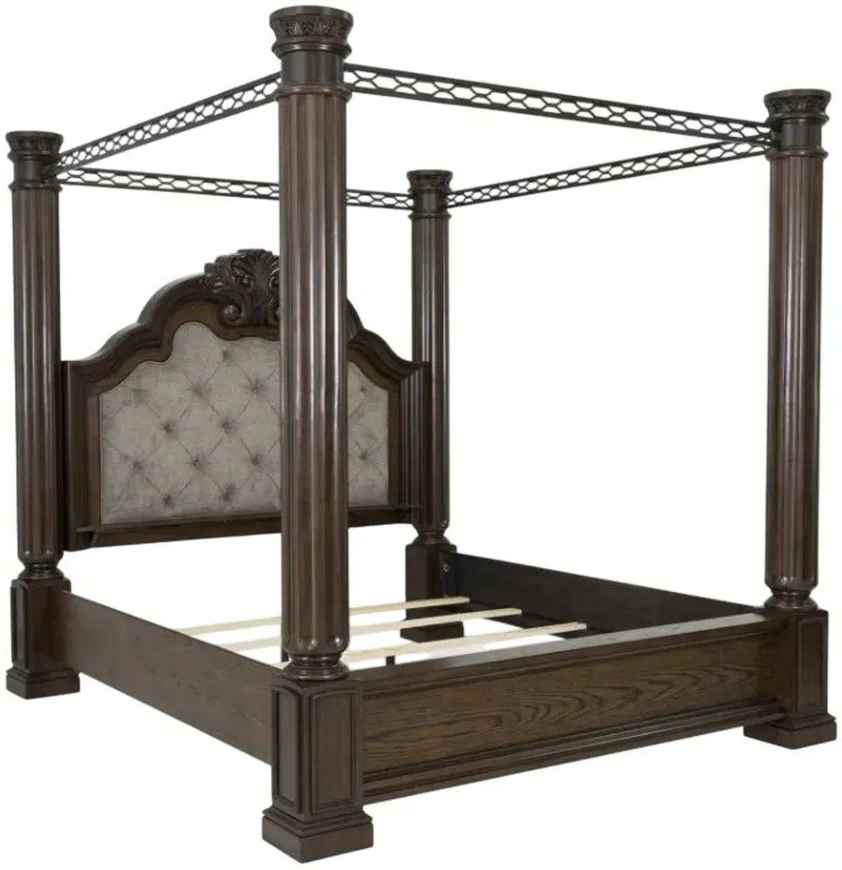 Signature Design by AshleyÂ® Maylee Dark Brown King Canopy Bed