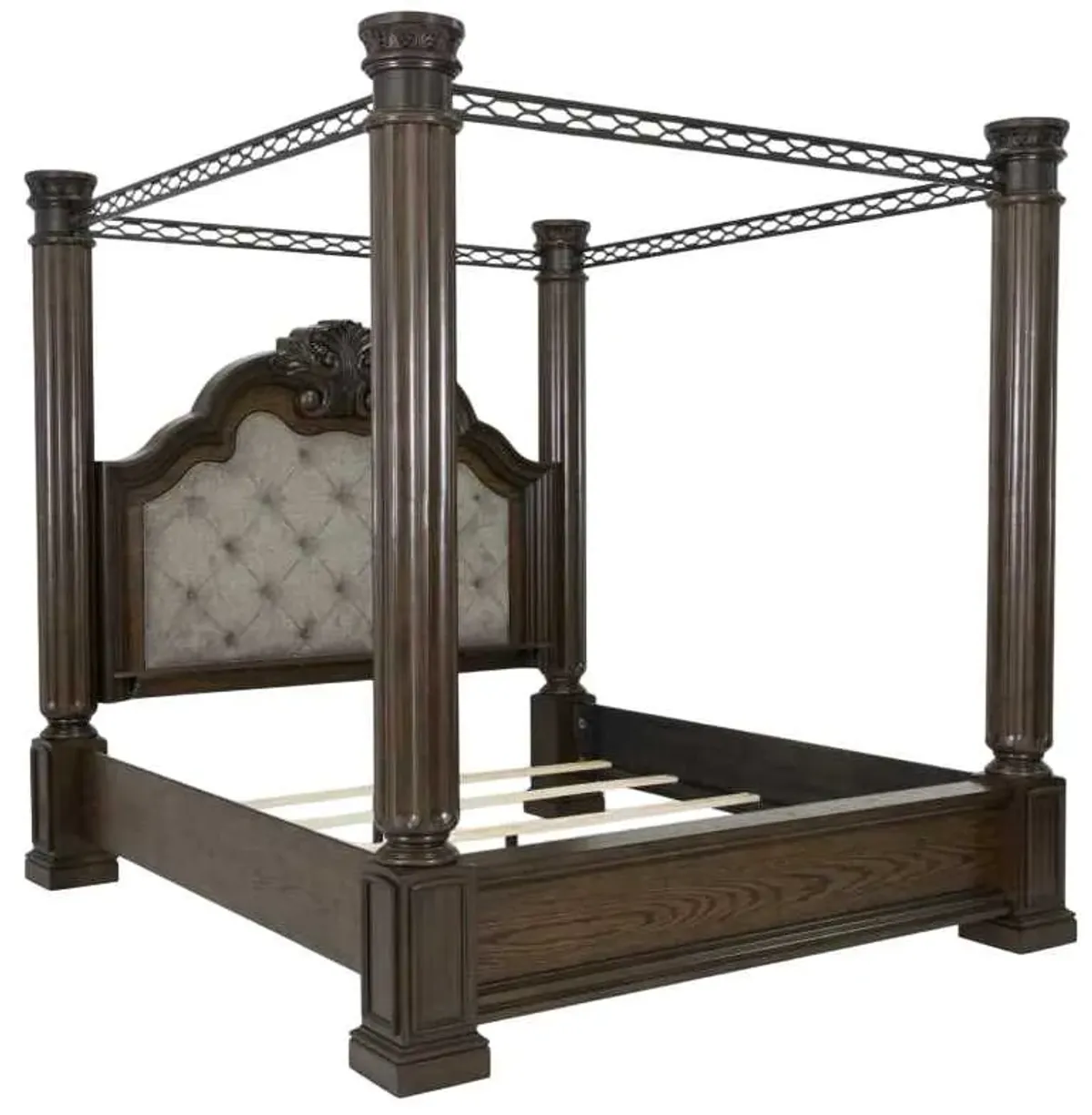 Signature Design by AshleyÂ® Maylee Dark Brown King Canopy Bed