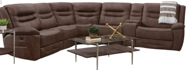 Behold Home Harley 7-Piece Brown Curved Power Reclining Sectional