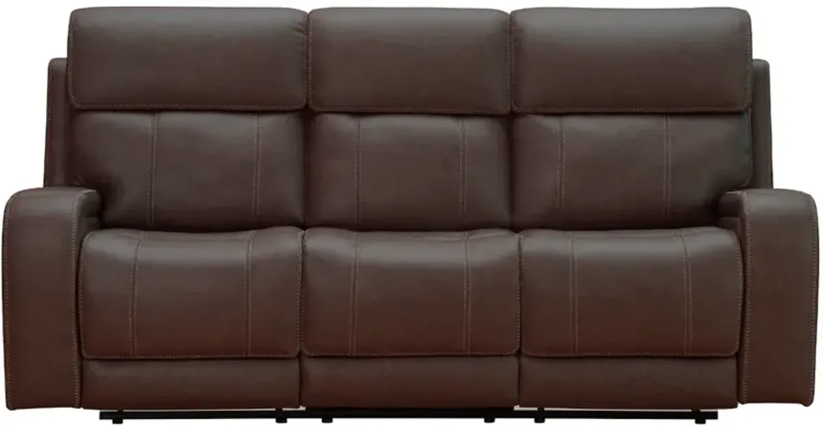 Behold Home Newport Walnut Dual Power Reclining Sofa