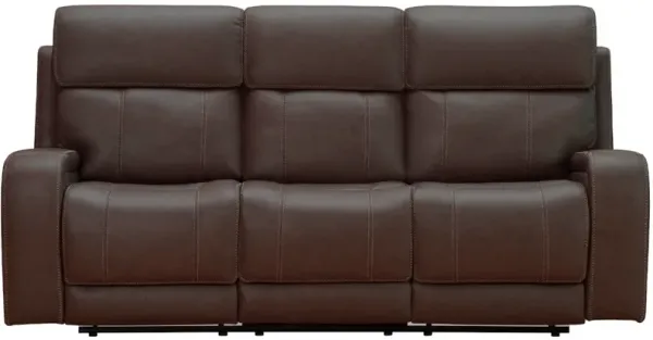 Behold Home Newport Walnut Dual Power Reclining Sofa