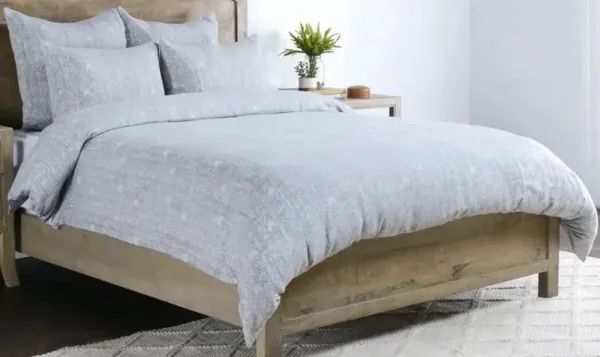 Classic Home French Herringbone 3-Piece Storm Cotton/Linen Queen Sheet Set