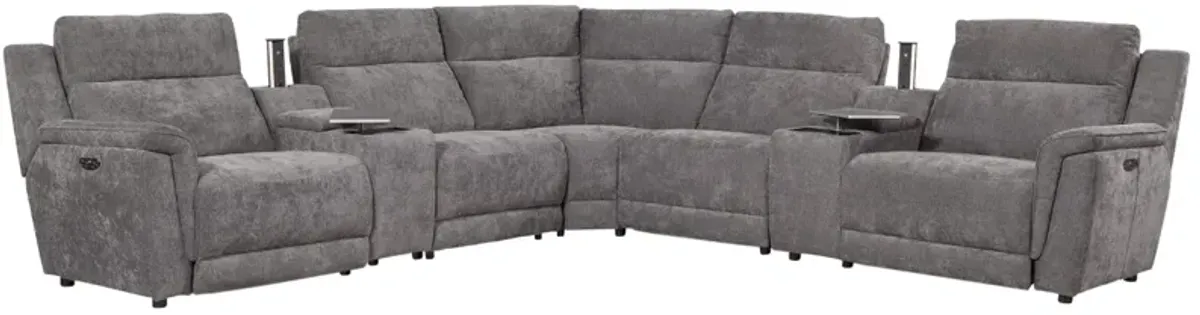 Behold Home Austin 7-Piece Graphite Dual Power Reclining Sectional