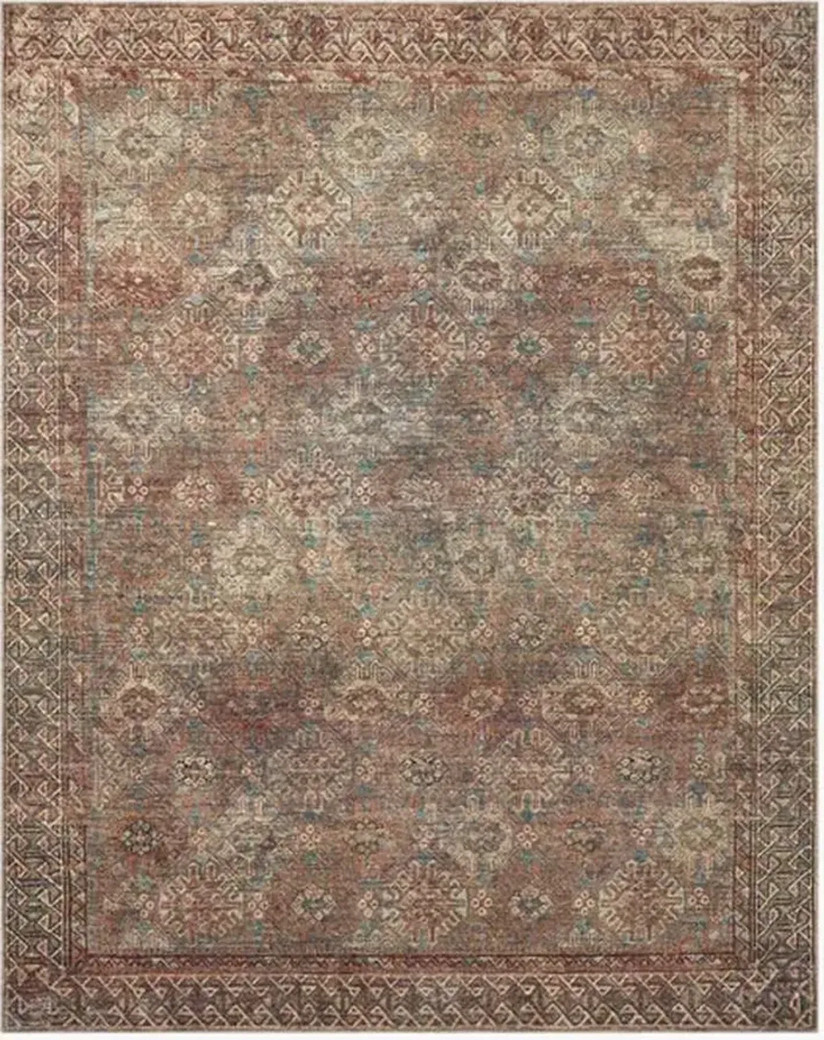 LoloiÂ® Rugs Billie Aqua/Rust 8'x10' Area Rug