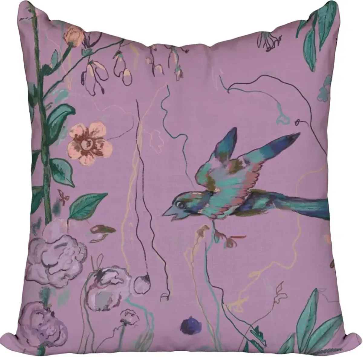 Windy O'Connor Birds of a Feather Purple Toss Pillow