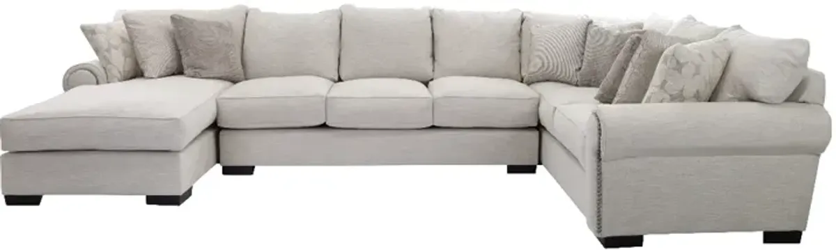 Michael Nicholas Designs Ballister Linen 3 Piece Sectional With Sleeper