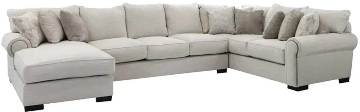 Michael Nicholas Designs Ballister Linen 3 Piece Sectional With Sleeper