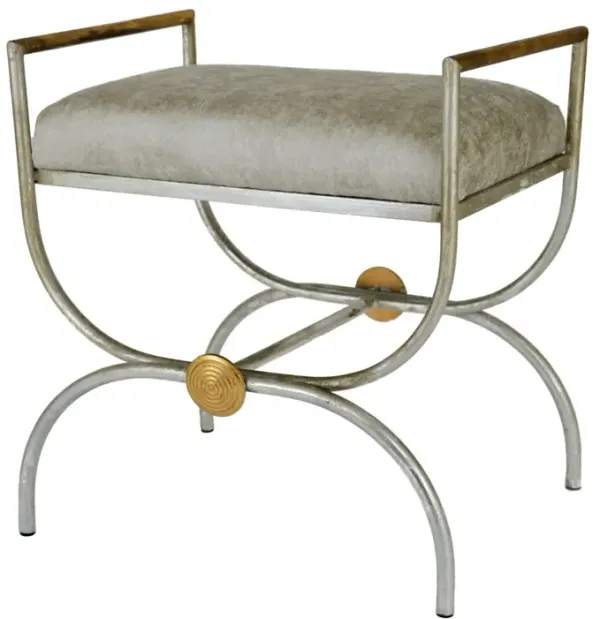 Zeugma ImportsÂ® Silver and Gold Accent Bench