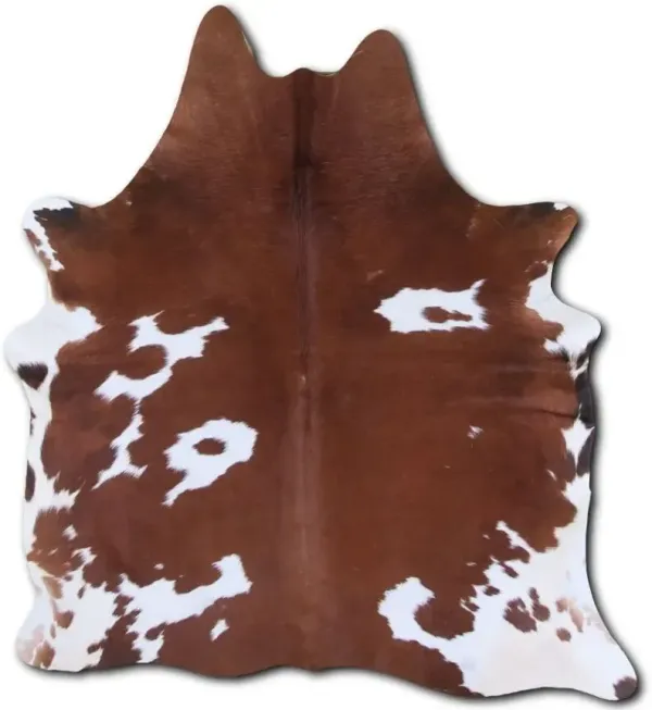 BS TradingÂ® Natural Brown/White Medium Cowhide Throw Rug