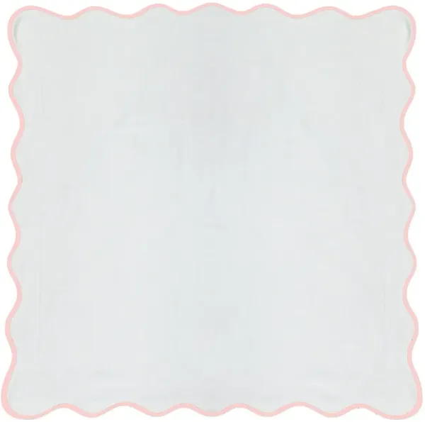 Laura Park Designs Pink/White Scalloped Euro Sham