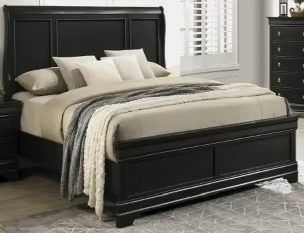 Lifestyle 0393A 3-Piece Antique Black King Bedroom Set