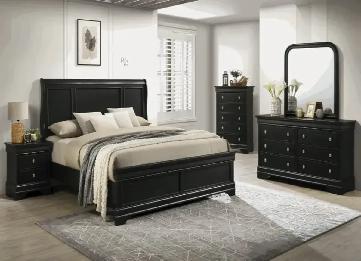 Lifestyle 0393A Antique Black Twin Panel Bed
